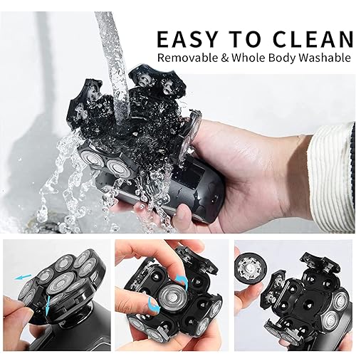 Miniatura 4 de Cabezales de repuesto universales para afeitadora de cabeza con 9 cuchillas, cuchillas de repuesto para hombres calvos, compatibles con Freebird