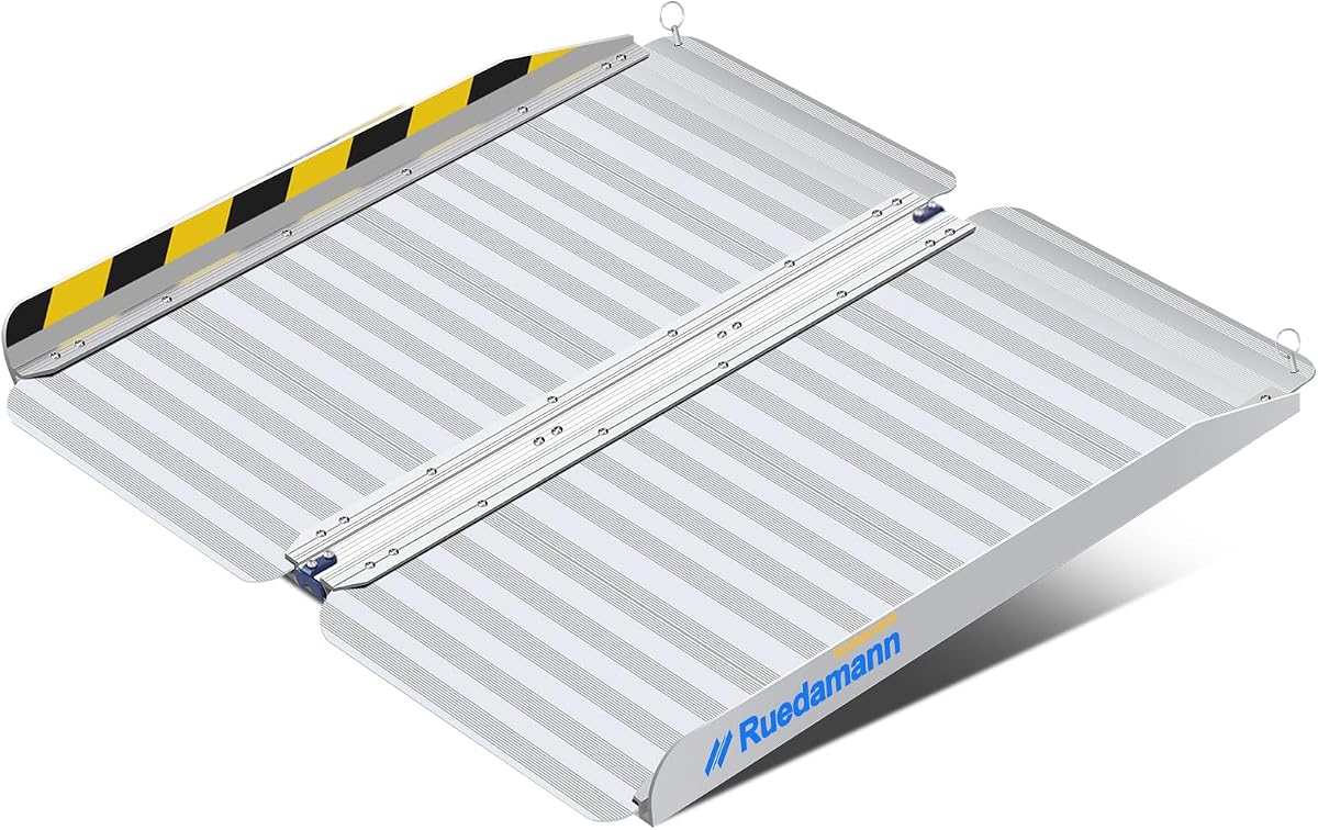 Ruedamann 2 FT Portable Wheelchair Ramp, Non-Slip Aluminum