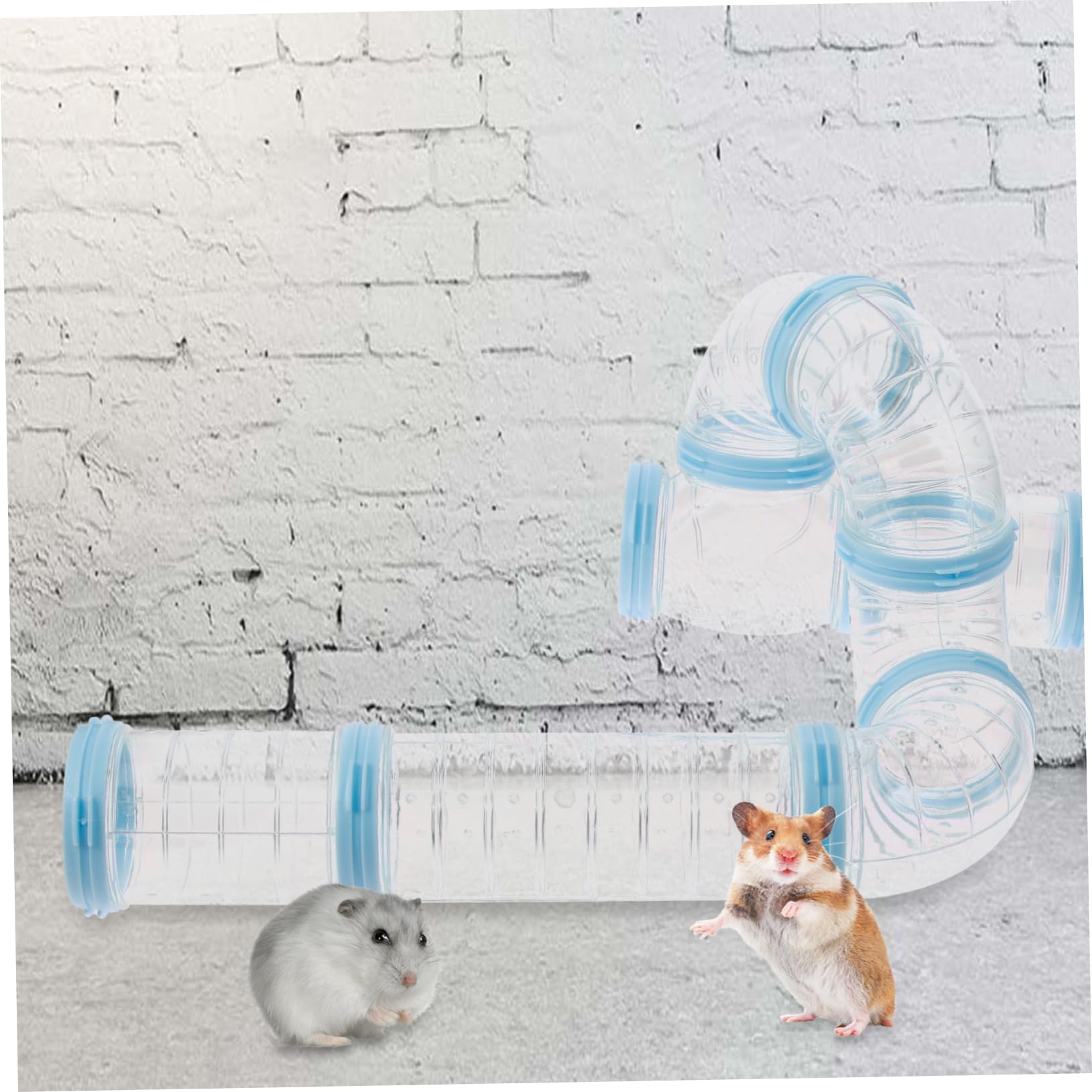 VANZACK 2 Stück Selbstgemacht Hamstertunnel mit Hamster Zubehör Hamsterkäfigröhre aus Pp Abnehmbares Verbindungsstück für Käfig Spielplatz für Kleintiere