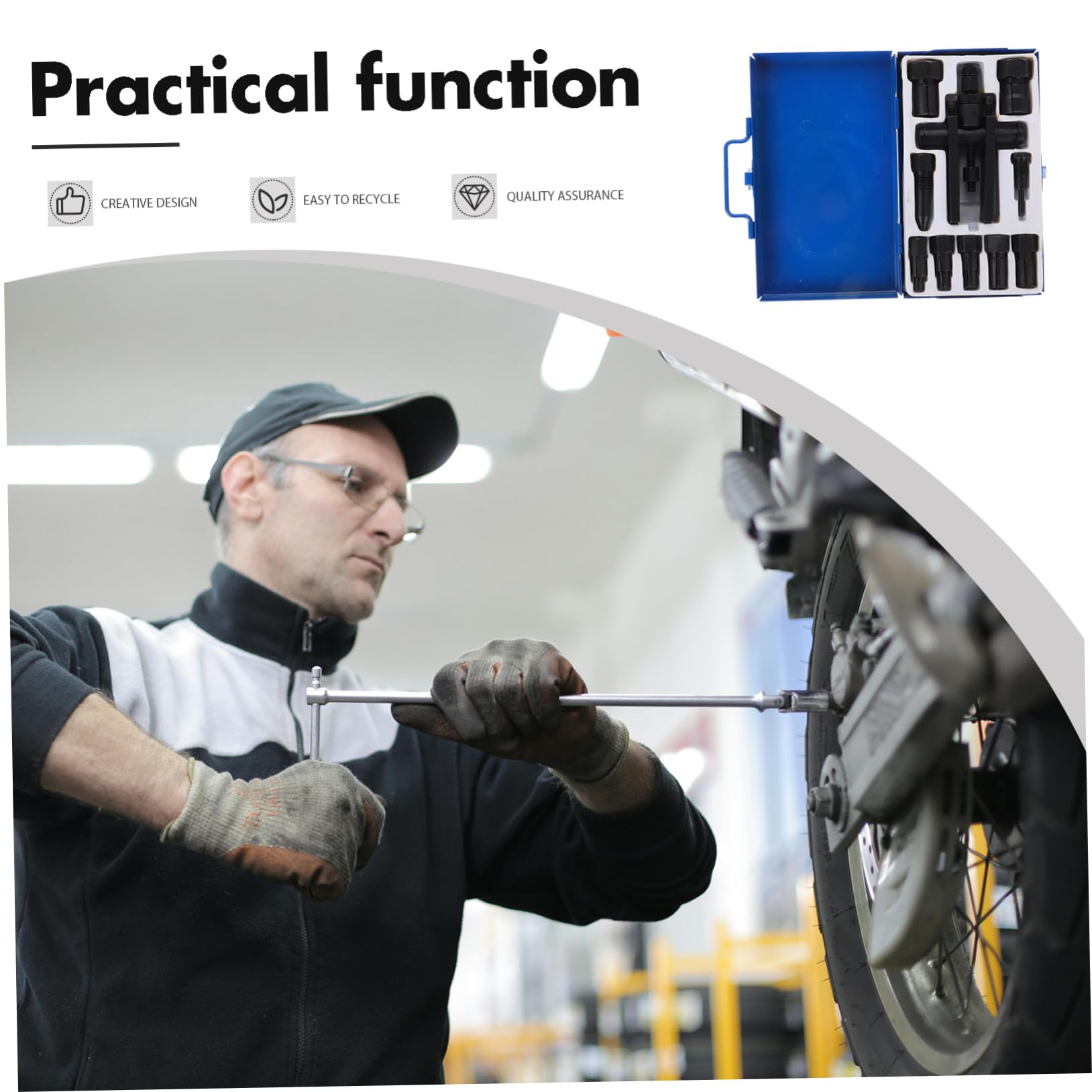 Alipis Extractor de Cojinetes para Motocicleta de Dos Garras 1 Juego | Aleación Azul, Diseño de Agarre Sólido, Caja Elegante, Uso en Kit de Mecánico