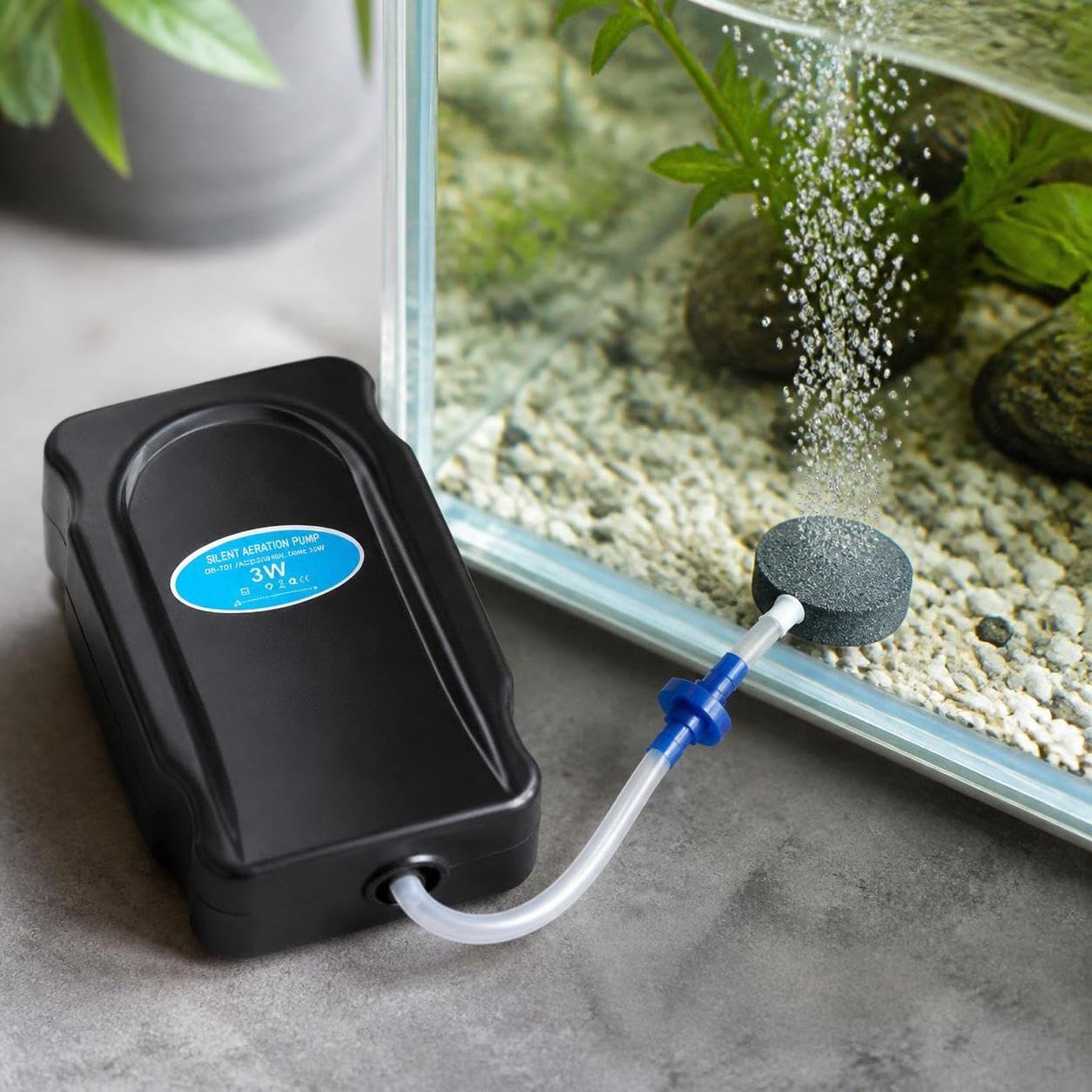 Aquarium Luftpumpe, leiser Betrieb, 12 W, 4 Anschlüsse