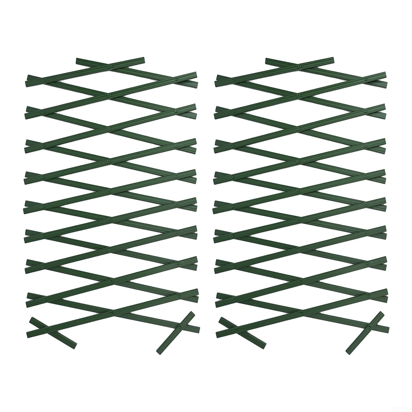Expandable PVC Garden Trellis for Climbing Plants, Adjustable 1.8m* 30cm Green Lattice Fence Support for Vines Roses Clematis(2pcs) — view 2
