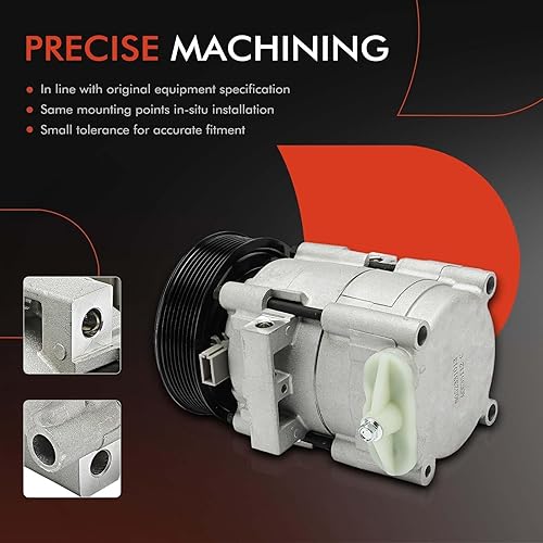 Miniatura 5 de A-Premium Compresor de CA con polea de 8 ranuras compatible con vehículos Ford y Lincoln - 4.6L, 5.4L, 6.0L, 6.8L - Excursion 2003-2005, F-150