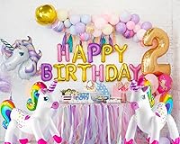 Vista 2 de The Dreidel Company Inflar unicornio arcoíris de 24 pulgadas (paquete de 2)