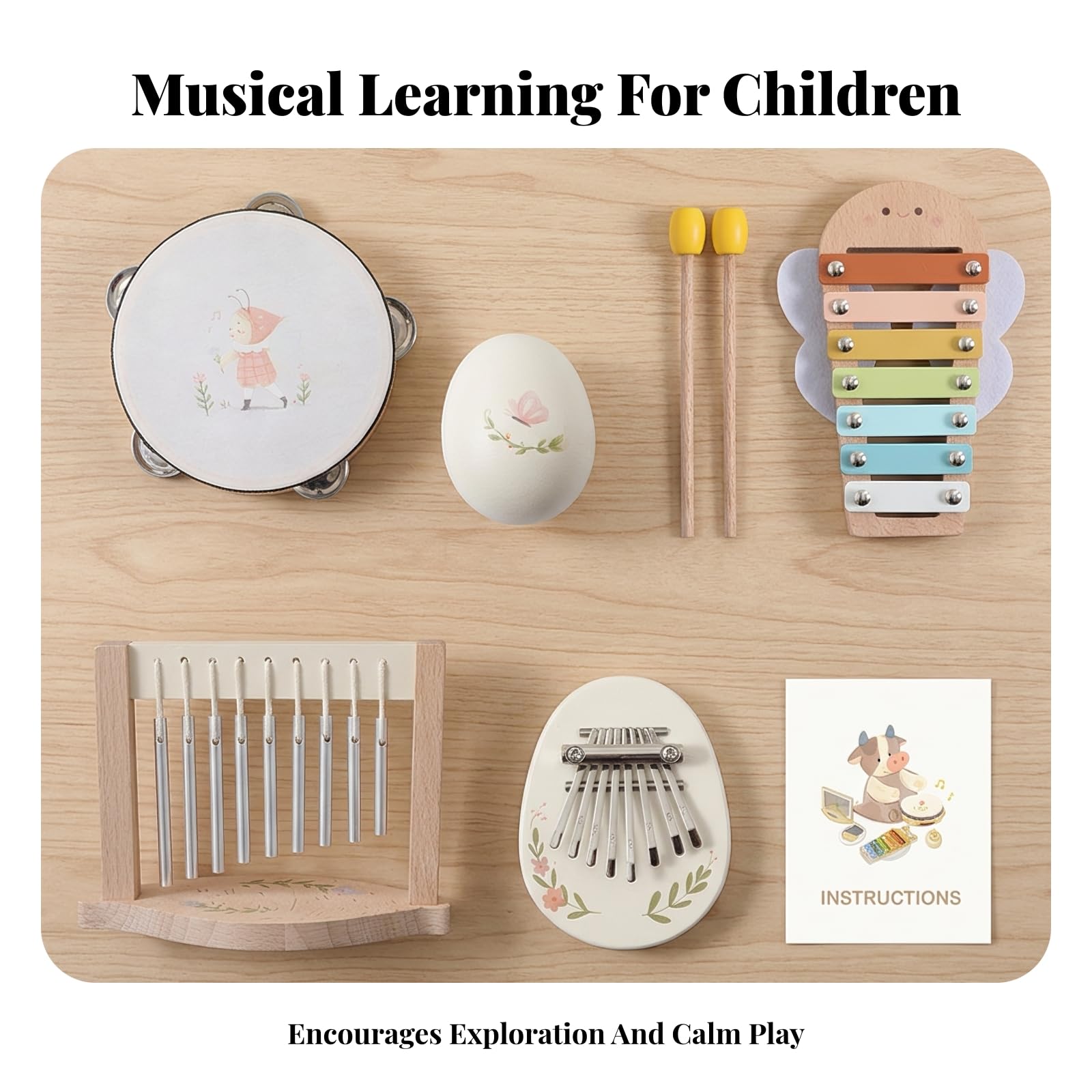 S D'instruments Musique Non Toxique | éducatif, Naturel, pr Crèche, Enfants, Bébés