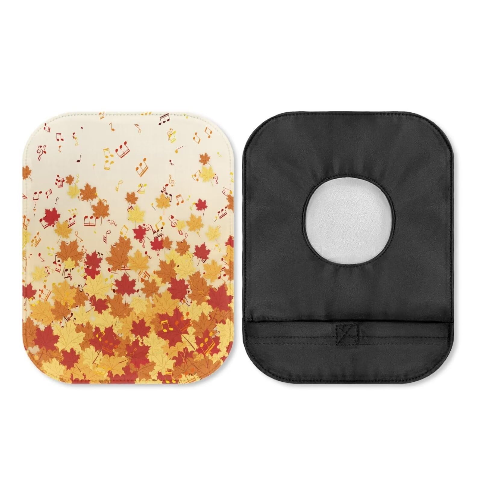 Uorisanigo Ostomy Supplies Lightweight Ostomy Bag Covers Fall Maple Music Thanksgiving Colostomy Pouch Cover Protective Bags Reusable Ostomy Decor Bag Cover for Senior Men