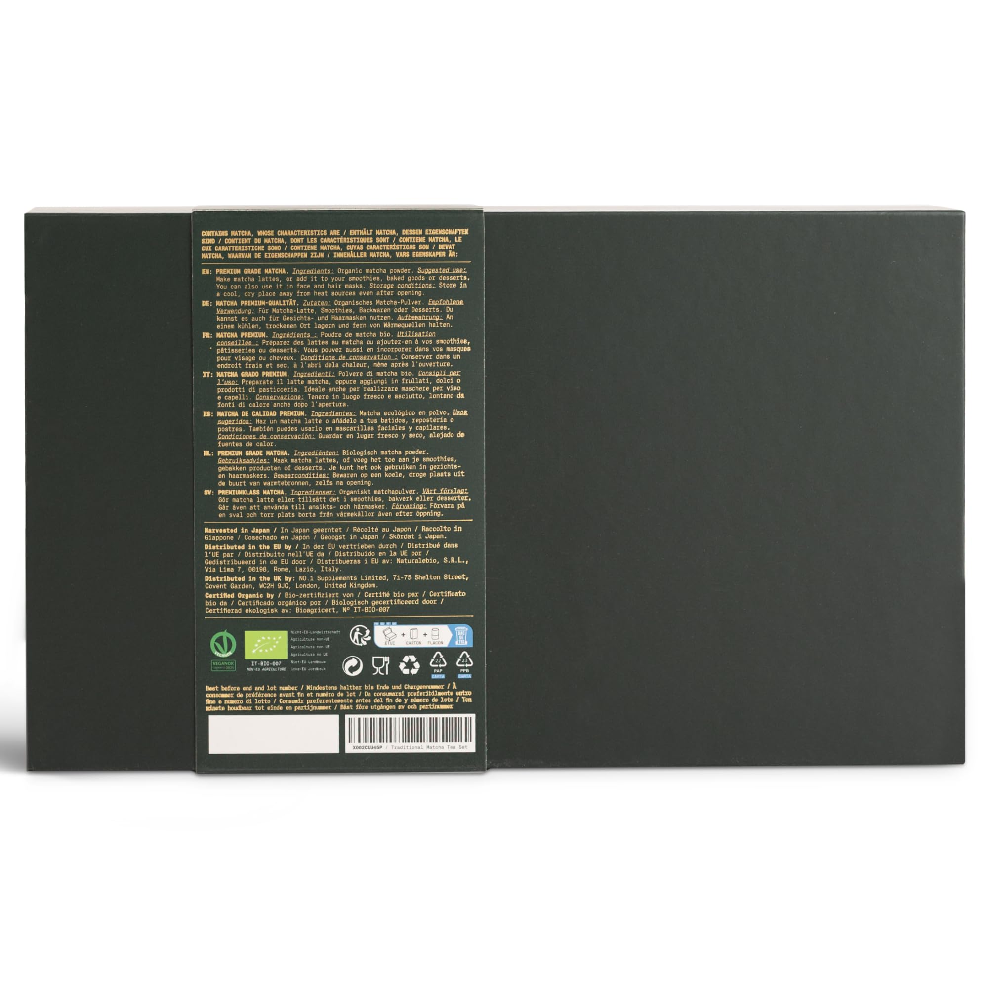 NaturaleBio Matcha Set Prezentowy 50 g Matcha Miotełka Miska | Zawiera 50 g premium matcha, bambusowy chasen, miskę, stojak i łyżeczkę. Gotowy zestaw prezentowy.