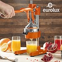 Vista 2 de Eurolux Exprimidor de Cítricos de Hierro Fundido Prensa Manual Extra Grande de Grado Comercial Exprimidor de Sobremesa de Acero Inoxidable