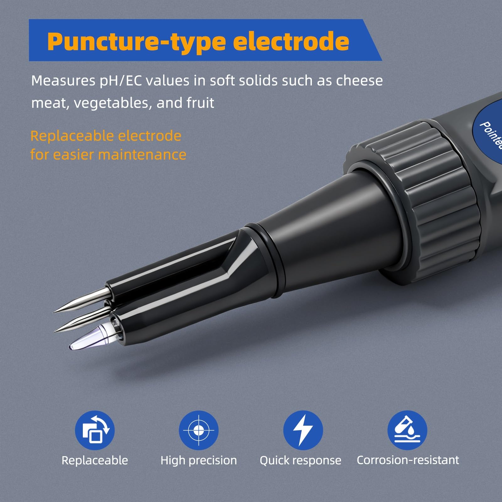 Miernik temperatury PH EC TDS 4 w 1 do wody i żywności Dokładny Tester LCD ATC Wymienna elektroda jakości