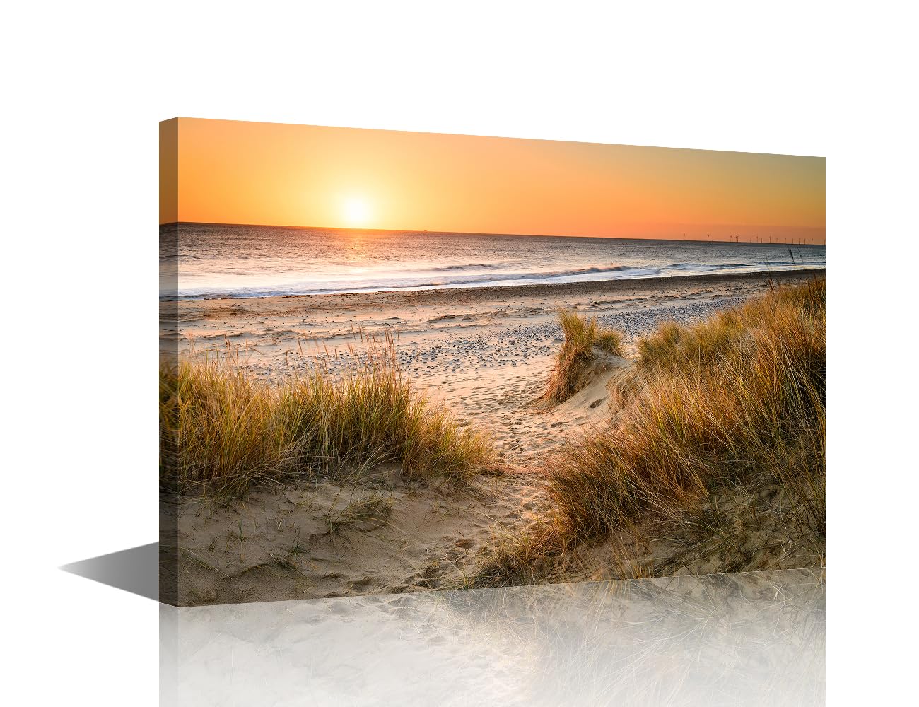 TISHIRON Canvas Wall Art for Bedroom Coastal Beach Wall Paintings for Living Room Ocean Office Modern Wall Art Seascape Pictures Print On Canvas Framed Ready to Hang