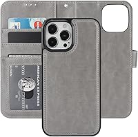 Vista 15 de Bocasal Funda tipo cartera desmontable para iPhone 13 Pro Max con bloqueo RFID, ranuras para tarjetas, soporte magnético de piel sintética de alta