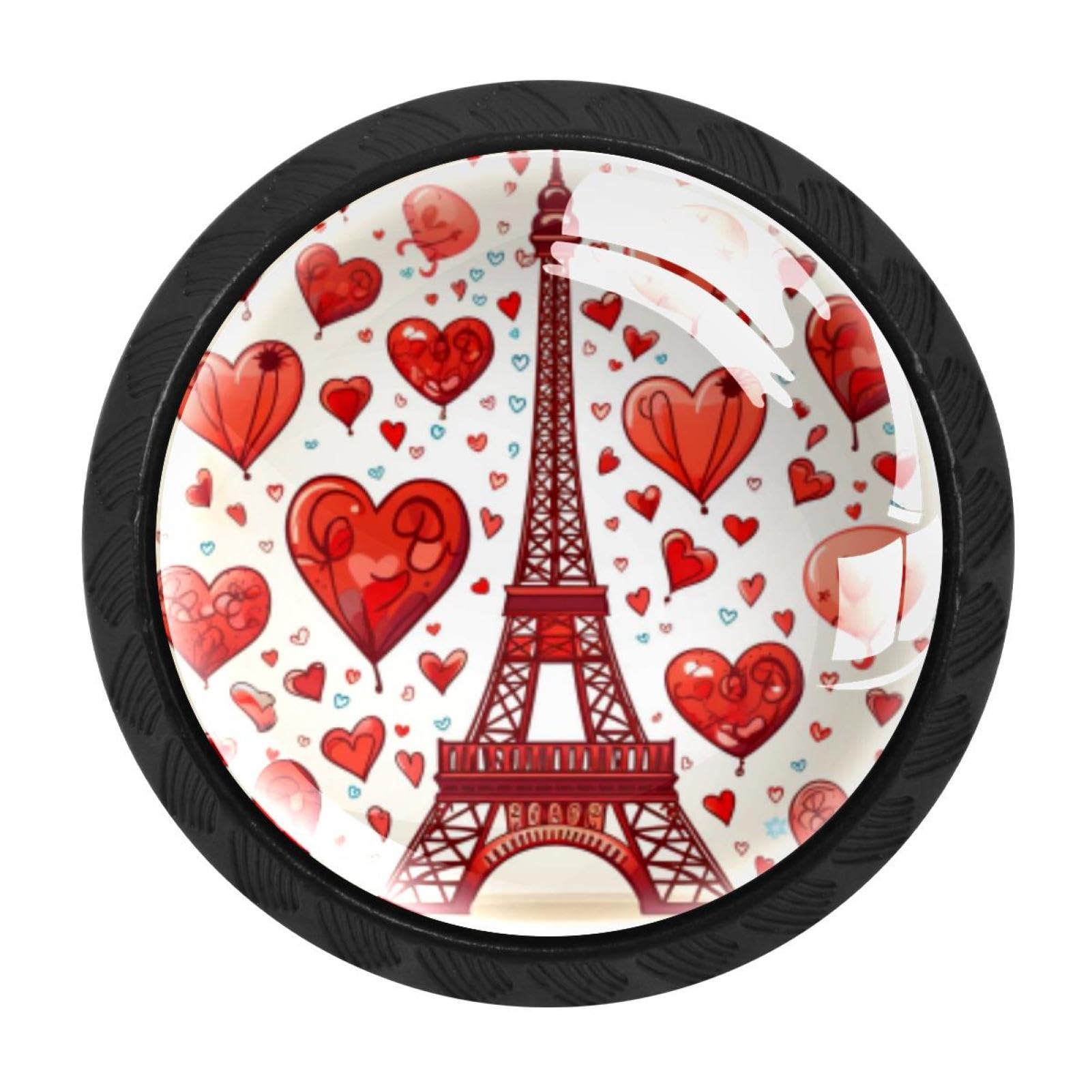 Chenzzzz Multicolored 09 4 Pack Eiffel Tower Valentine's Day Drawer Knob Cabinet Hardware