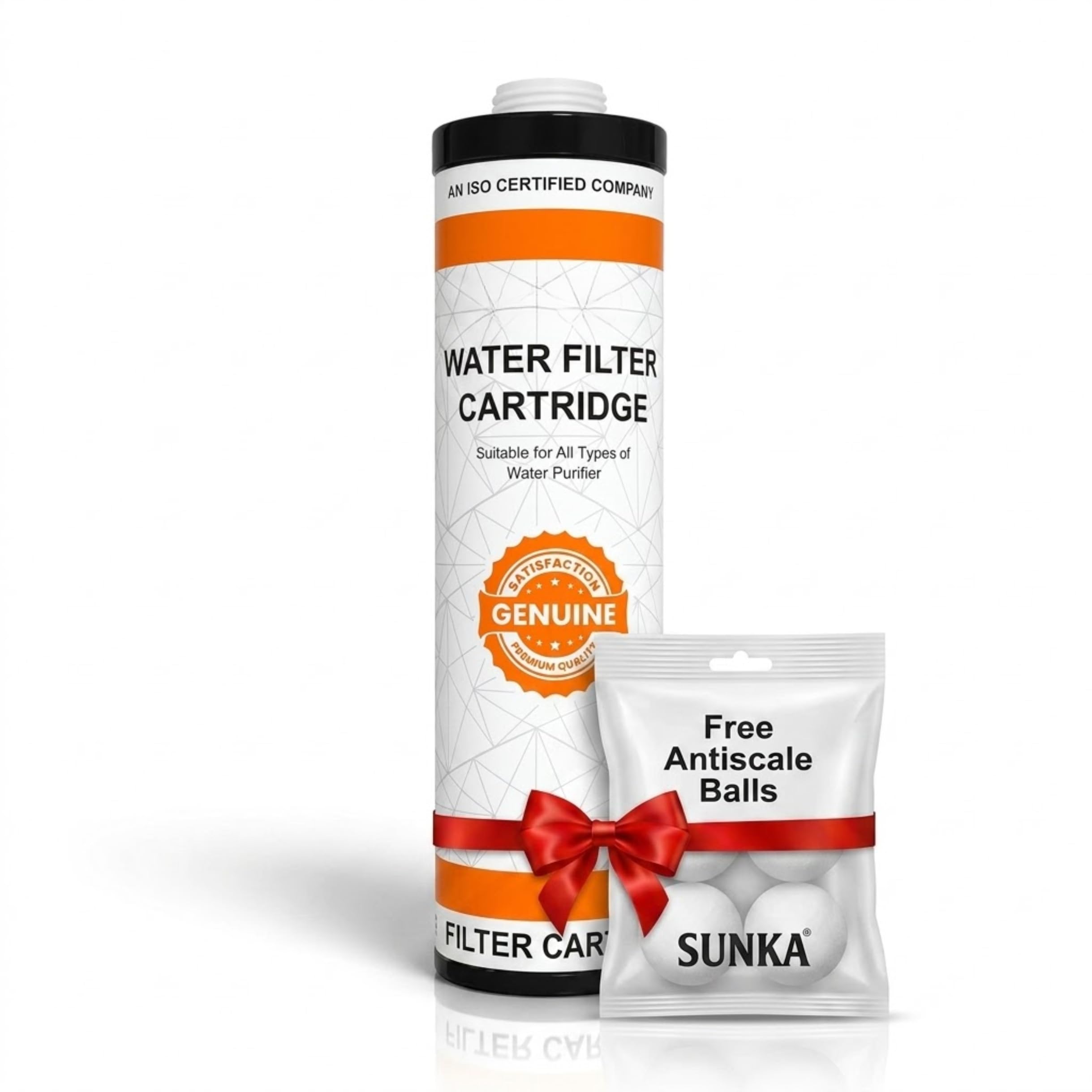 Sunka 9 Inch Water Filter Cartridge for RO/UV/UF Water Purifier | Universal Inline Replacement Filter | High Purification Performance | Easy Installation with Free Antiscale Balls (Pack of 1)-image-5