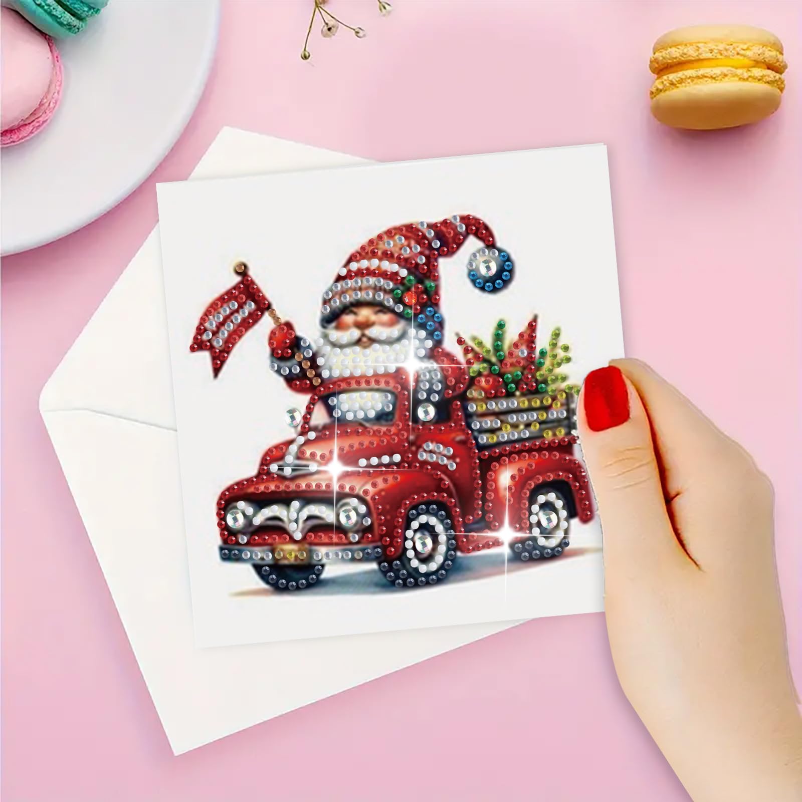 Diamond Painting Kerstkaarten - Kerstkabouters | 12 Stuks - Happy Painting