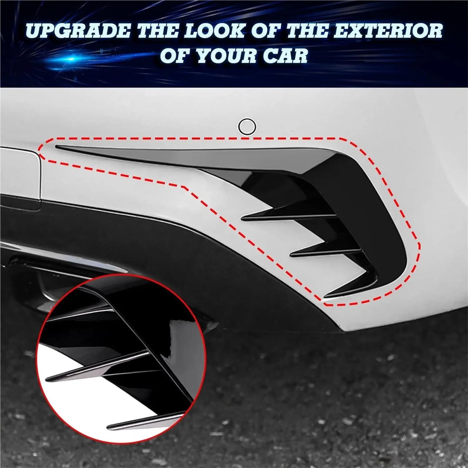 Spoiler tylnego zderzaka samochodu kompatybilny z BMW serii 3 G20 M-Sport 320e 330e 318i 320i 325i 330i 340i 2019-2022 Osłona otworu wentylacyjnego(Carbon look)