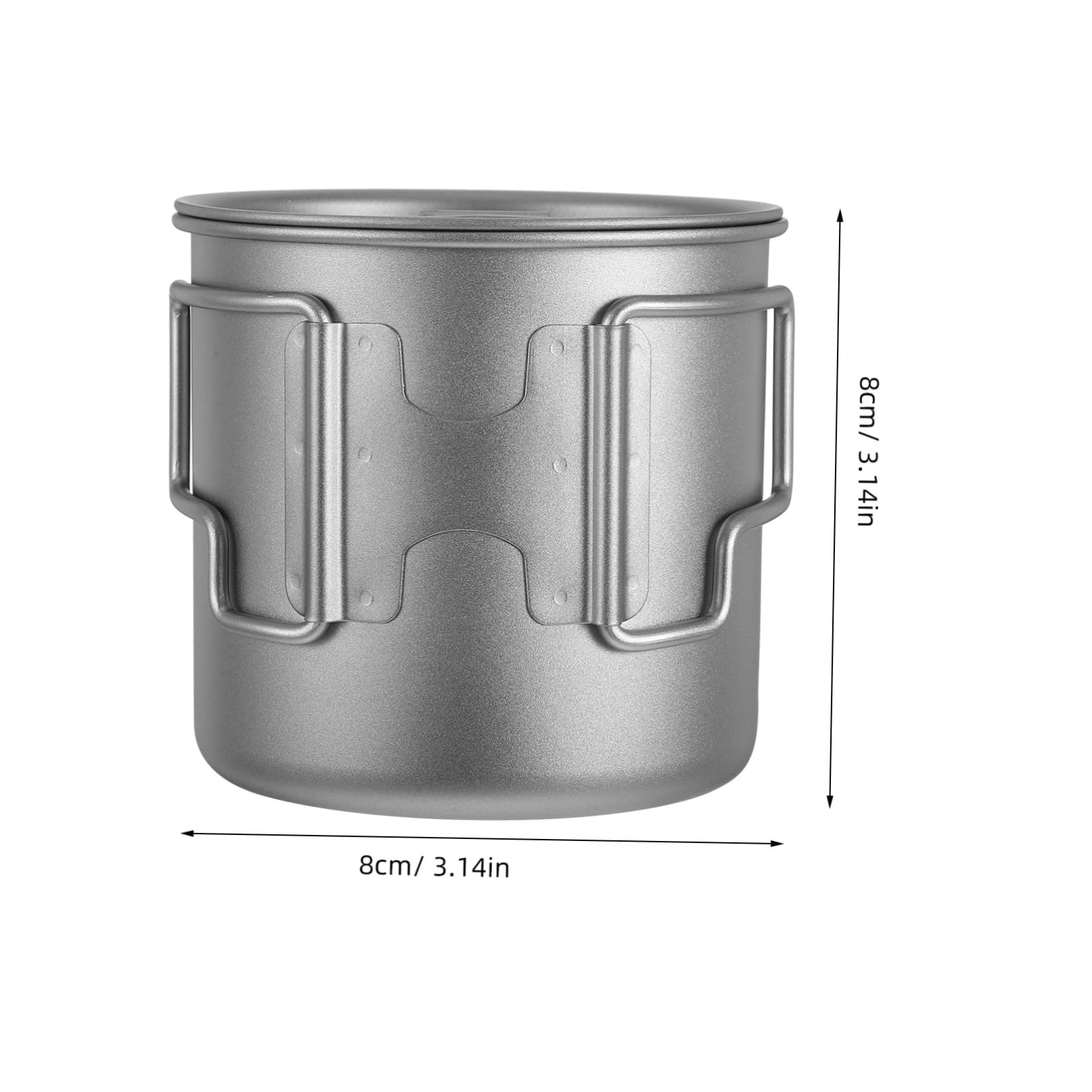 Titanium Outdoor Becher mit Klappbarem Griff und Deckel Langlebiger Leichter Tee Kaffeebecher für Camping Wandern Rucksacktouren und Bürogebrauch Wiederverwendbar
