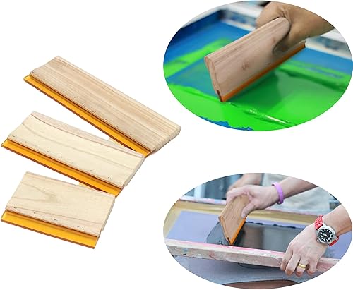 Miniatura 3 de TECHTONGDA Raspador de aceite de madera de goma para impresión de pantalla de seda 75 durómetro 13 pulgadas