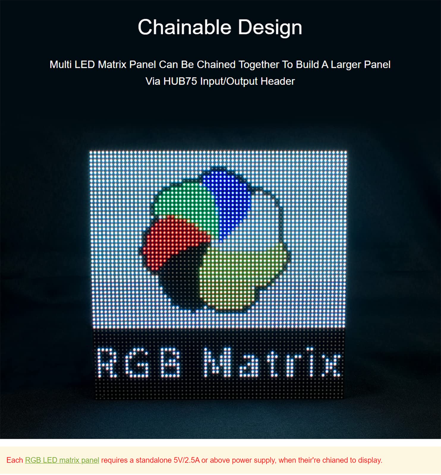 Waveshare 64×32 RGB LED Matrix Panel, 3mm Pitch, 2048 Singoli RGB LEDs Schermo Nudo, per Raspberry Pi, Arduino, ESP32, Consenti Displaying Testo, Immagine Colorata, Animazione (192mm×96mm)