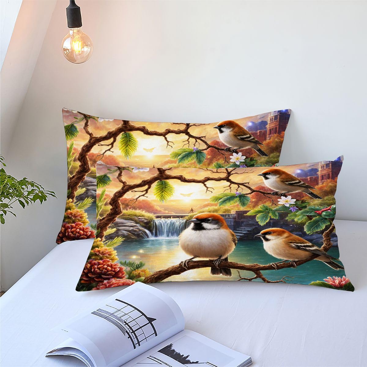 Zestaw kołder King | Kolorowe zwierzę, zawiera dwustronną pikowaną kołdrę, 2 poszewki na poduszki 48 cm x 73 cm, wypełnienie bawełniane 200 g/m², pokrowiec z mikrofibry, całoroczne użytkowanie