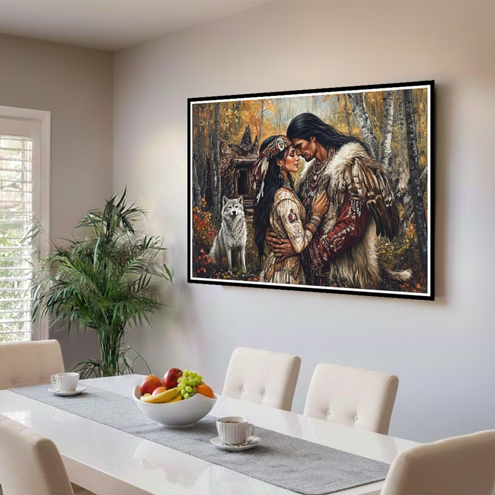 Yuammgxi Dipingere con i Numeri Adulti nativi americani Dipingere con i Numeri Animale Paint by Numbers Hobby Creativi Adulti Fai Da Te Tela di Pittura a Olio Kit, Decorazioni Regalo 60x90cm Y3-79