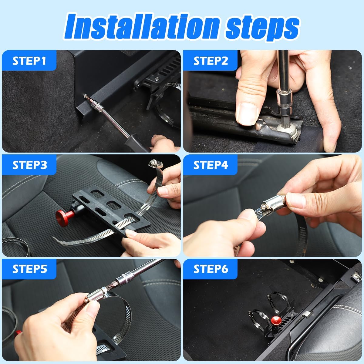 Adjustable Aluminum Fire Extinguisher Mount Holder Compatible with Land Rover Defender 2004-2019 Car Co-Pilot Under Seat Quick Release Roll Bar Fire Extinguisher Mount Bracket