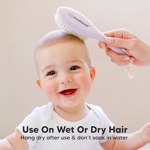 Miniatura 15 de Cepillo de madera para el pelo del bebé, cepillo de bebé con cerdas suaves de cabra, peine suave perfecto para recién nacidos para bebés, niñas