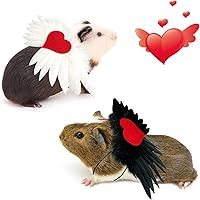 Vista 1 de Vehomy Traje de 2 piezas para el día de San Valentín, alas de ángel con corazón de amor, disfraz de corazón de amor para mascotas pequeñas, chaleco