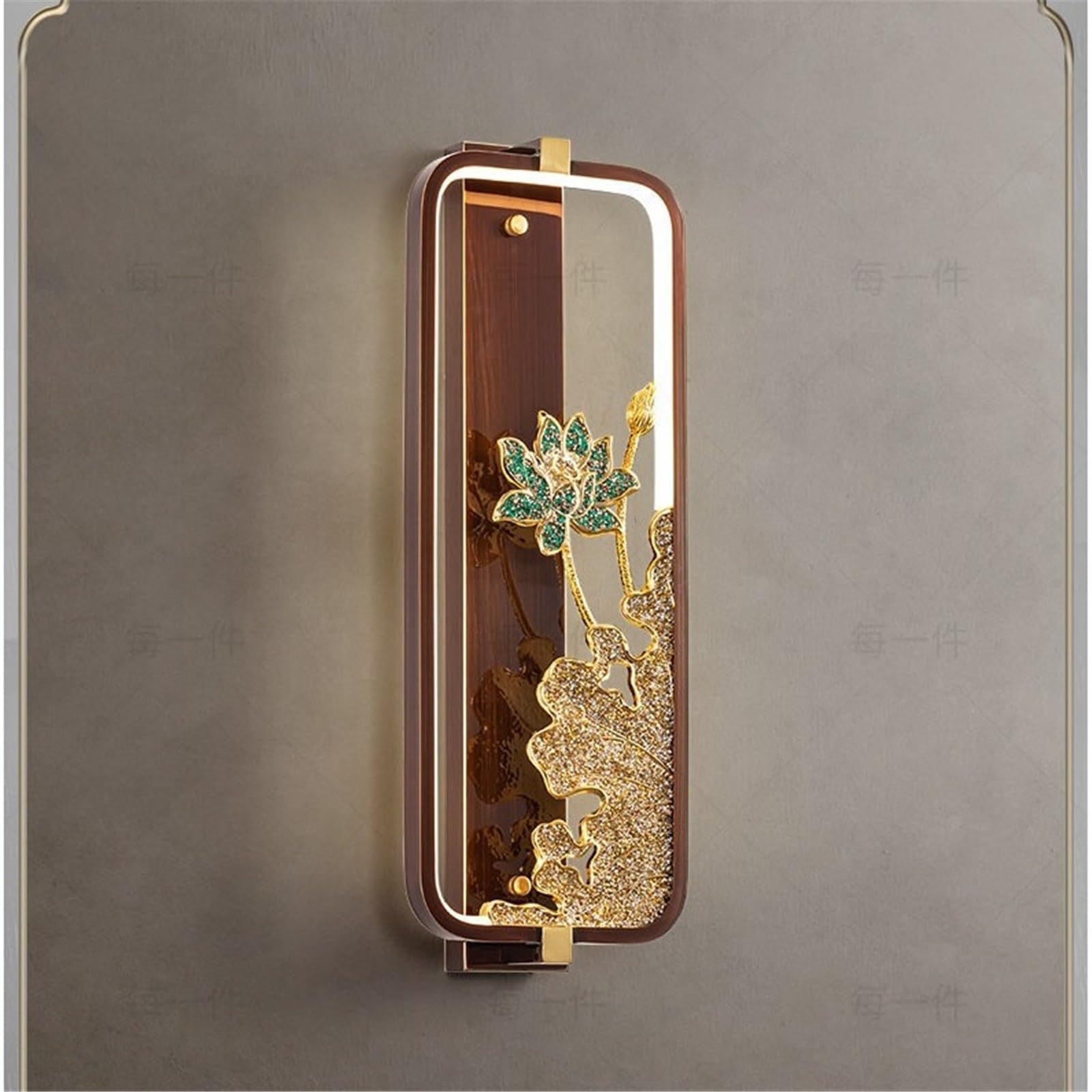 Applique da parete Sono adatte lampade da parete in metallo decorato con loto e legno per corridoio