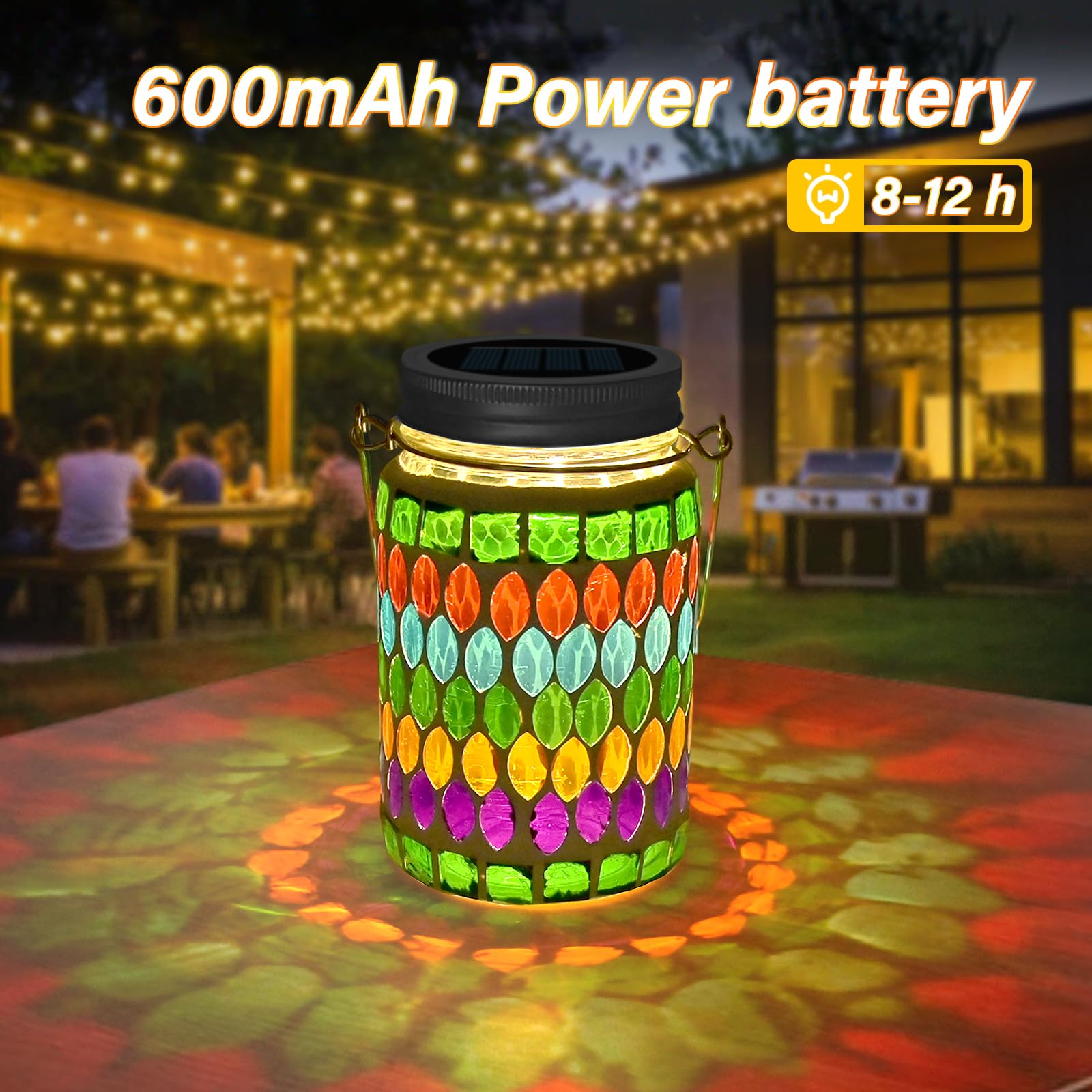 TOTHDATE 1PCS Mosaic Solar Lights Outdoor Garden - Image 4