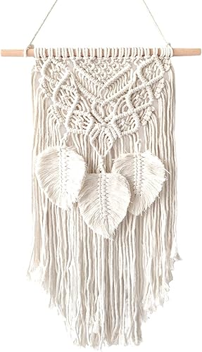Colgante de pared de macramé blanco, tejido bohemio para colgar en la pared, hecho a mano, elegante, bohemio, decoración de pared para dormitorio,