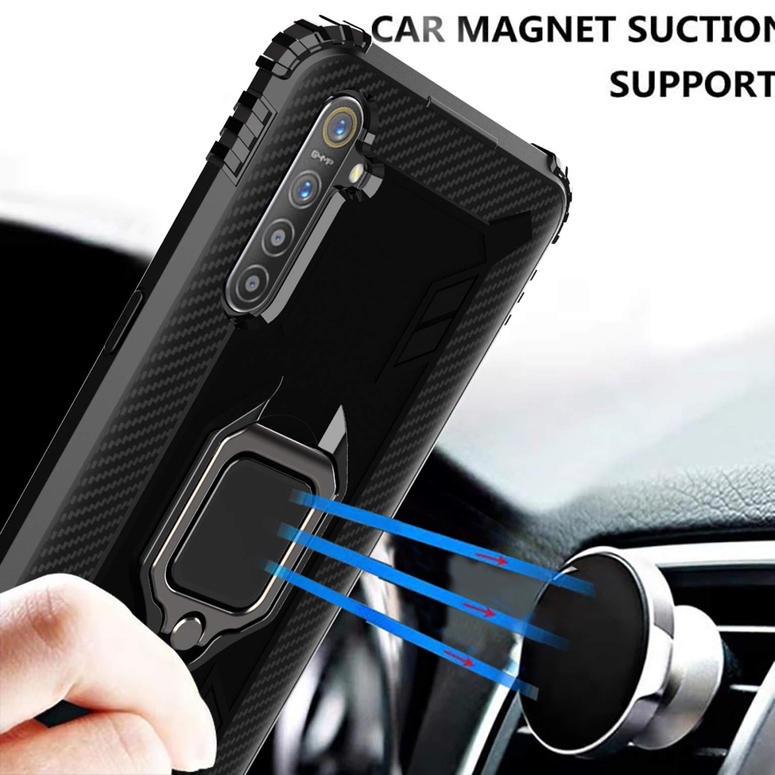 LXHGrwoH Custodia 360° Per Xiaomi Mi 9T / 9T Pro - TPU Morbido Antiurto Con Supporto E Piastra Magnetica