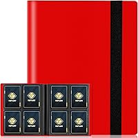 Vista 17 de Carpeta de tarjetas de 4 bolsillos para 160 fundas, carpeta de tarjetas Ablum para colección de tarjetas intercambiables para tarjetas deportivas