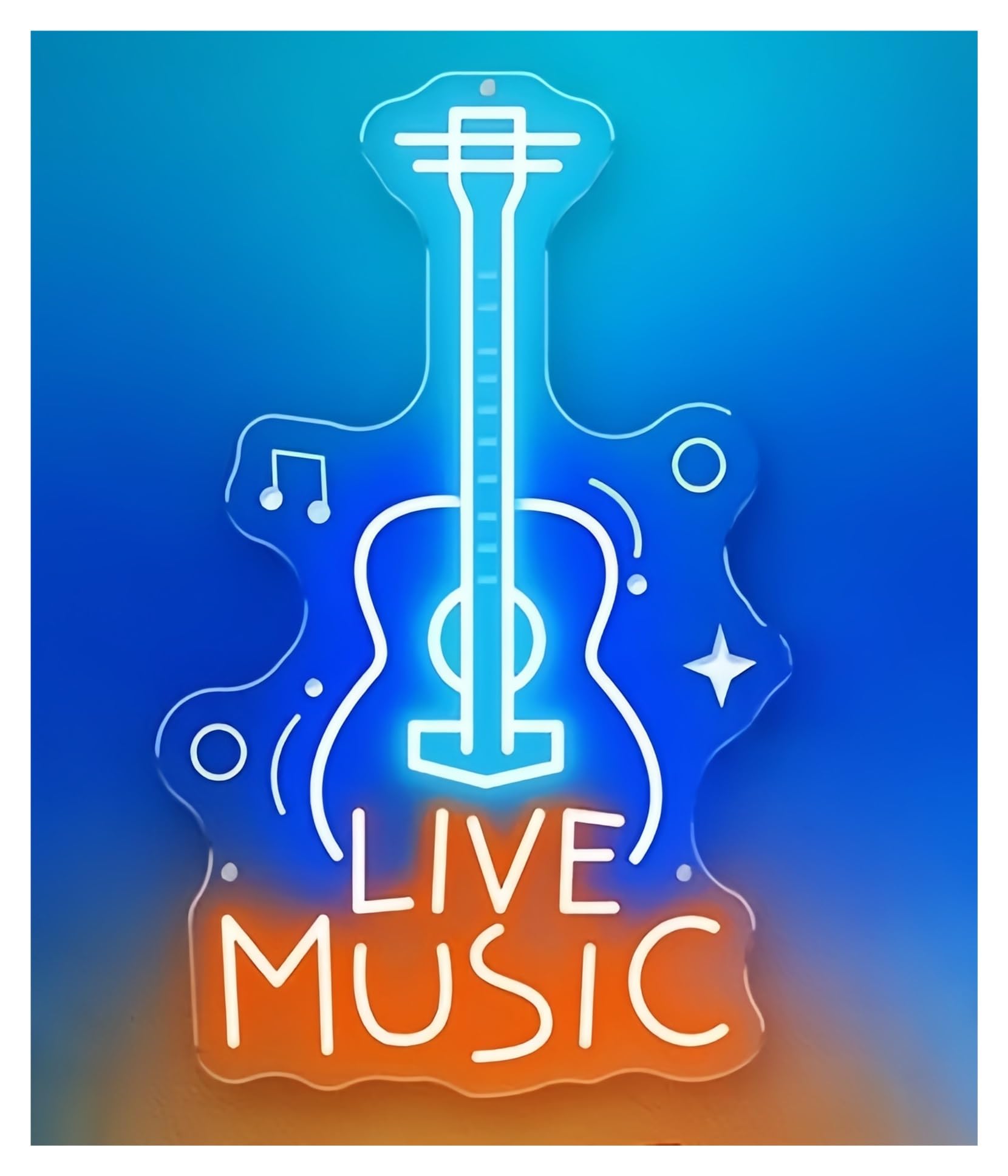 Shouxi C Sign Lamp Musi Guitar Neon Sign Room Decor Bar Studio Decoration Guitar Player(,50X30cm)