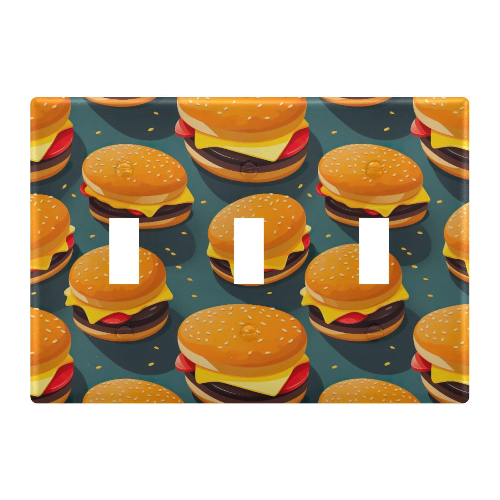 Light Switch Cover Hamburger Wall Plates for Electrical Outlets 3 Gang 202a8850