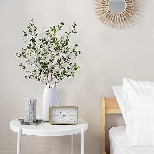 Vista 4 de Sggvecsy 43'' 4 Piezas Ramas de Ficus Artificiales Spray de Hojas Falsas Ramas de Eucalipto Verde Tallos de Vegetación Artificial Plantas de Ramitas