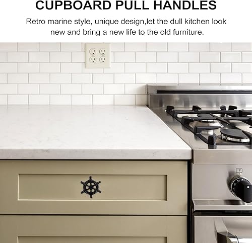 Miniatura 8 de DOITOOL 12 manijas de puerta con temática oceánica, pomos de armario de caballo de mar, decoración de animales náuticos, perillas de gabinete