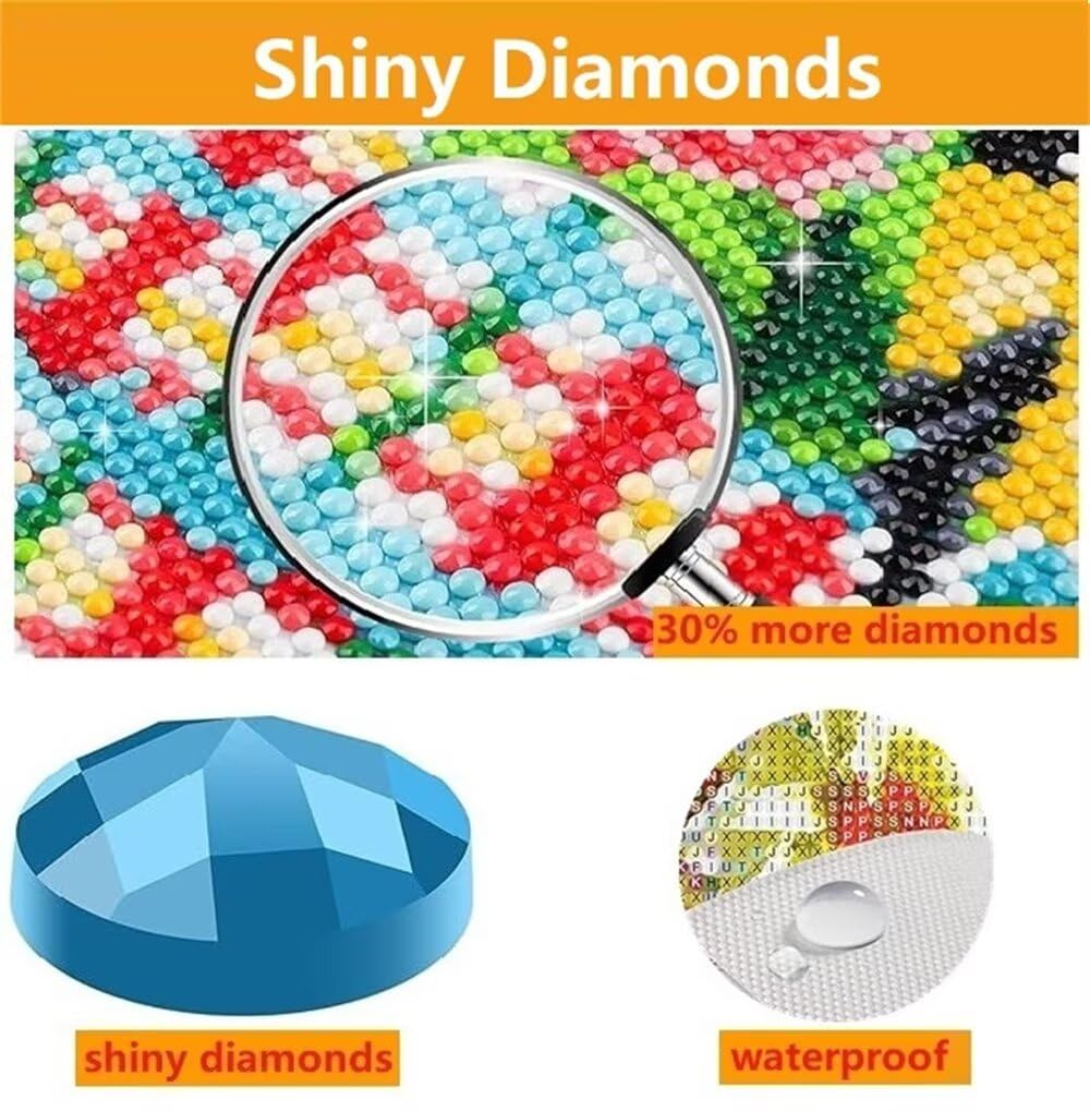 Kit di pittura diamante pavone colorato 40x50 cm, kit di gemme