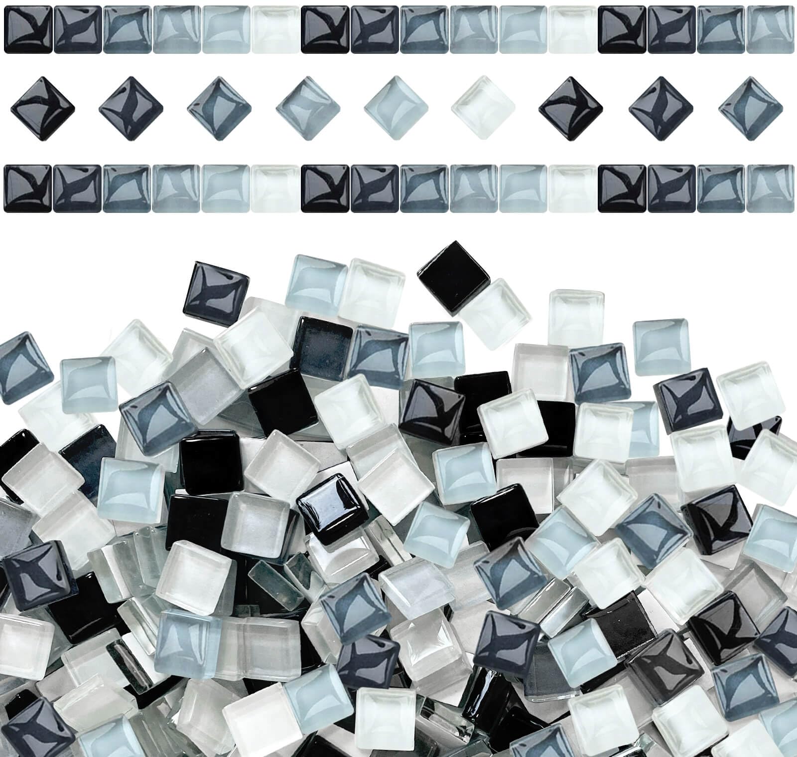 Fournitures de mosaïque en vrac carrée 1 cm pour loisirs créatifs et DIY