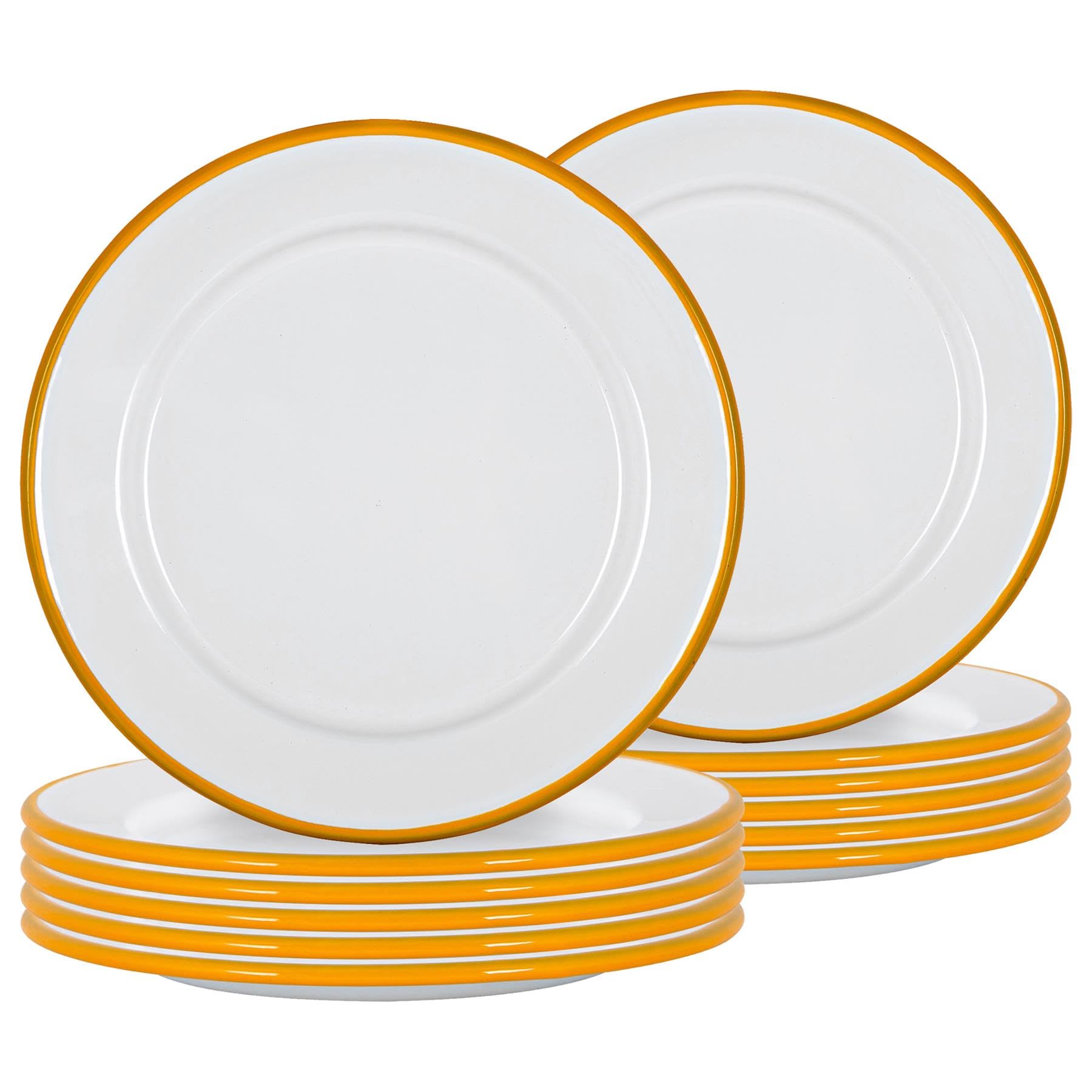 Ancien plat jaune en tôle émaillée Ancien plat jaune en tôle émaillée