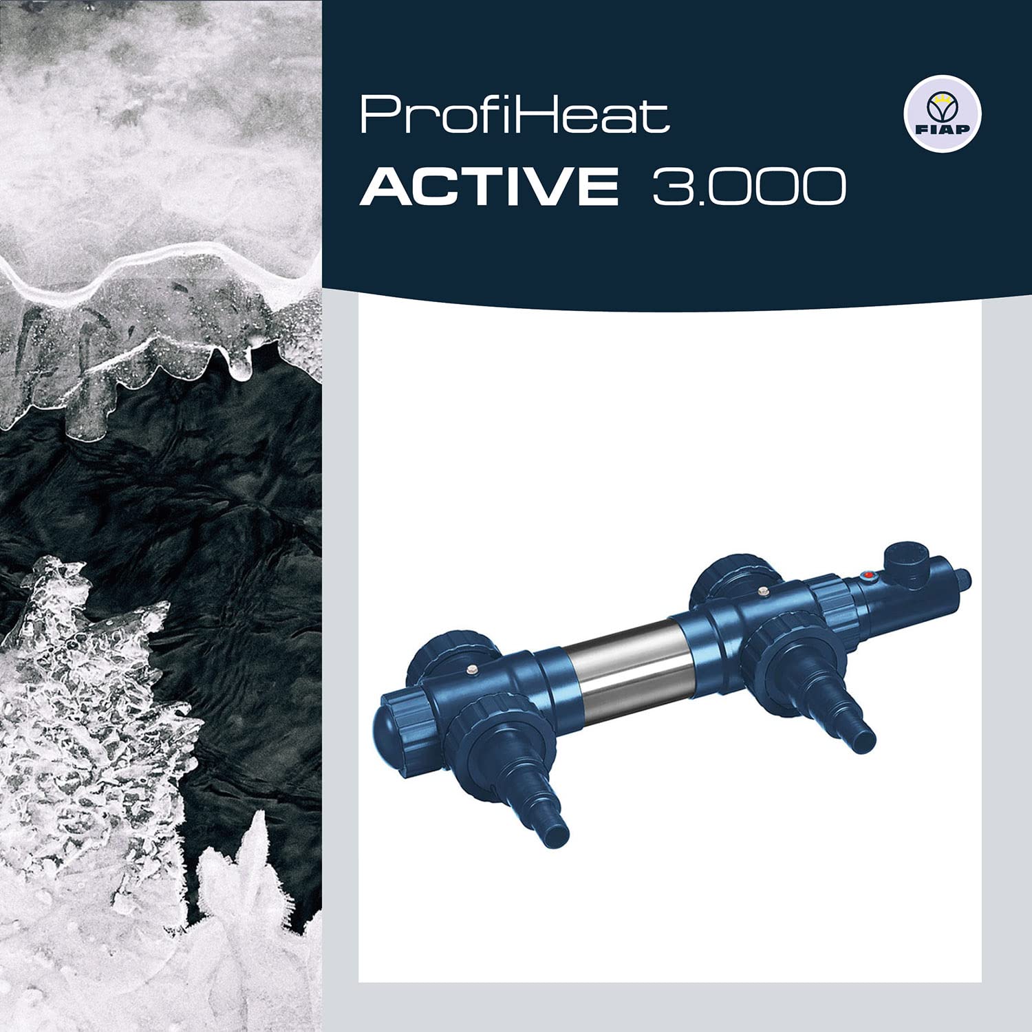 FIAP ProfiHeat ACTIVE 3.000 - Teichheizer - Edelstahl - Thermostat - Eisfreihalter - Gartenteich - Koiteich - Teichzubehör 3 kW - max. Teichgröße 15 m³