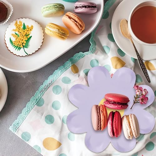 Miniatura 7 de 60 platos de papel de margarita, platos desechables de margaritas de 7 pulgadas, platos de margaritas para fiestas, bandeja de alimentos que se