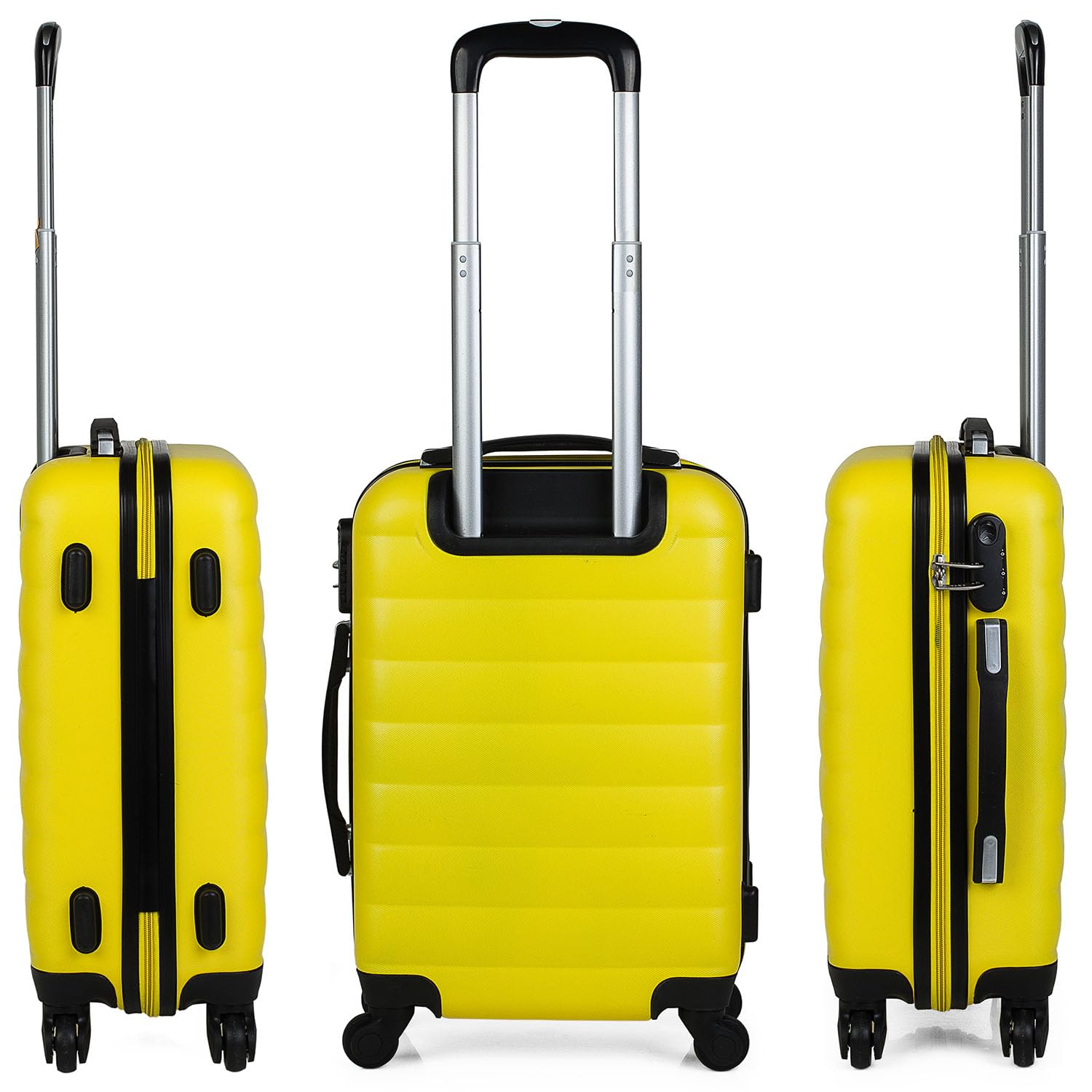 ITACA - Maleta de Cabina 55x40x20 - Maletas De Viaje Cabina Rígidas Trolley con 4 Ruedas Dobles para Avion Ligera Equipaje De Mano Candado de Combinación. Compatible Ryanair, Amarillo — view 3