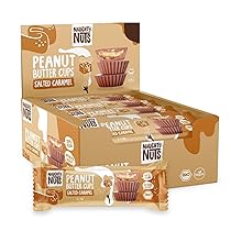 Naughty Nuts BIO Cuppette di Burro di Arachidi, Caramello Salato – Vegana, senza Olio di Palma e con il 44% di Zucchero Raffinato in Meno – 12 x 39 g