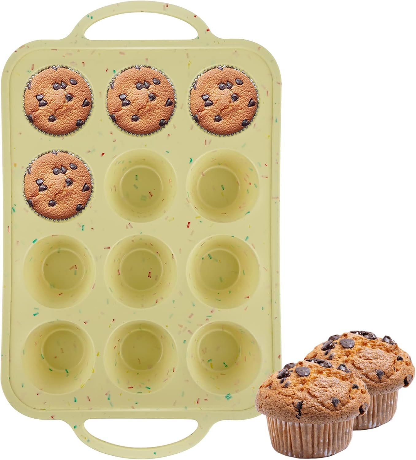 Luckypai Silicone Muffin Pan Cupcake Pan Molds for Baking