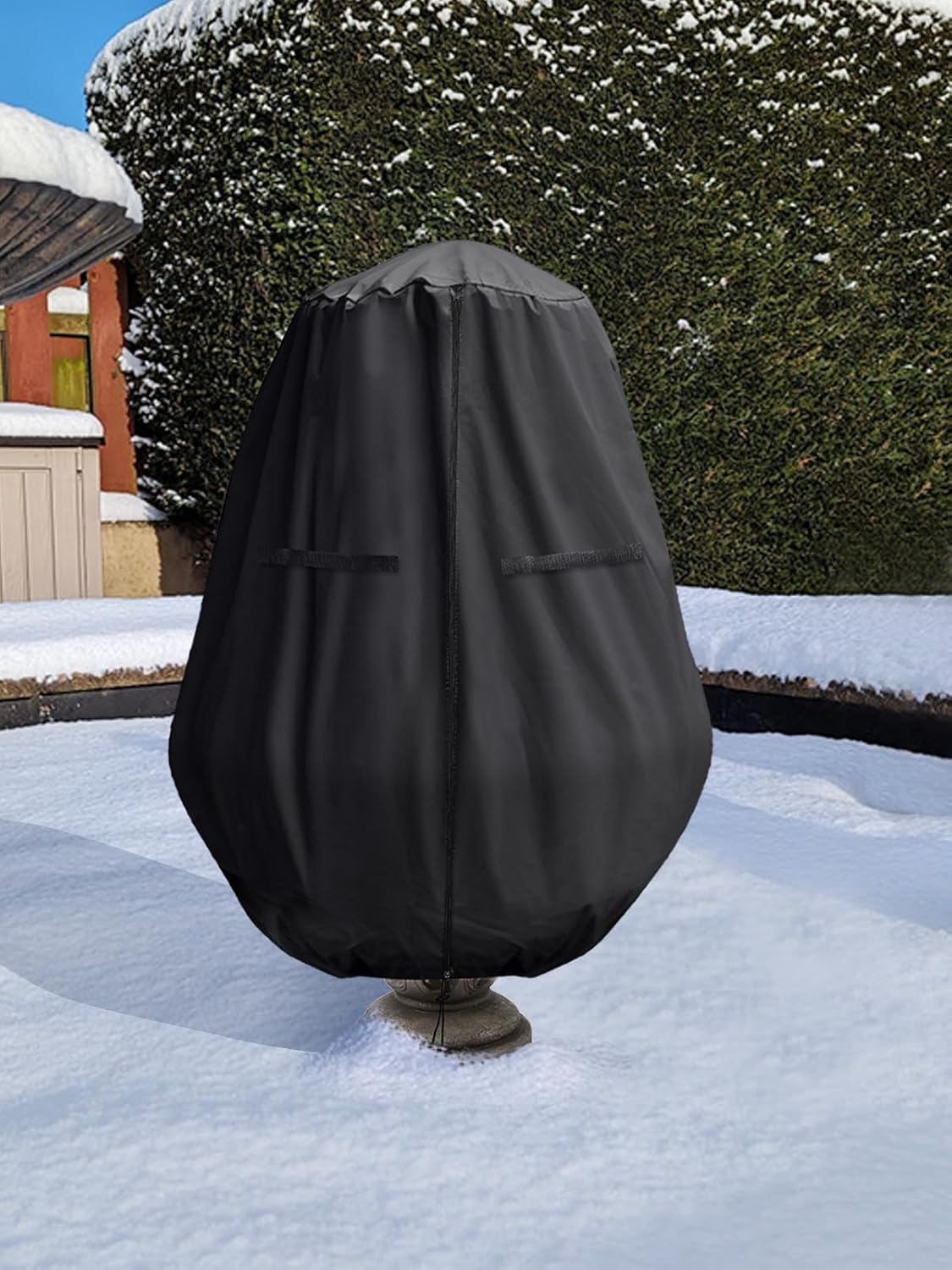 36"D x 42"H Fountain Cover - Weatherproof Garden Fountain Statue Protective Cover with Zipper & Drawstring, 420D Oxford Cloth for Winter Outdoor Patio Garden