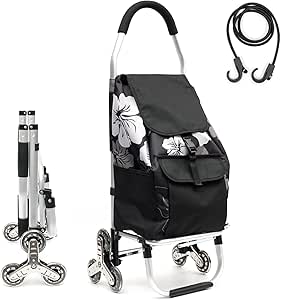 Carrello Spesa Pieghevole - Grande Capacità, 6 Ruote, Borsa Rimovibile, Per Scale E Trasporto - Foto 6