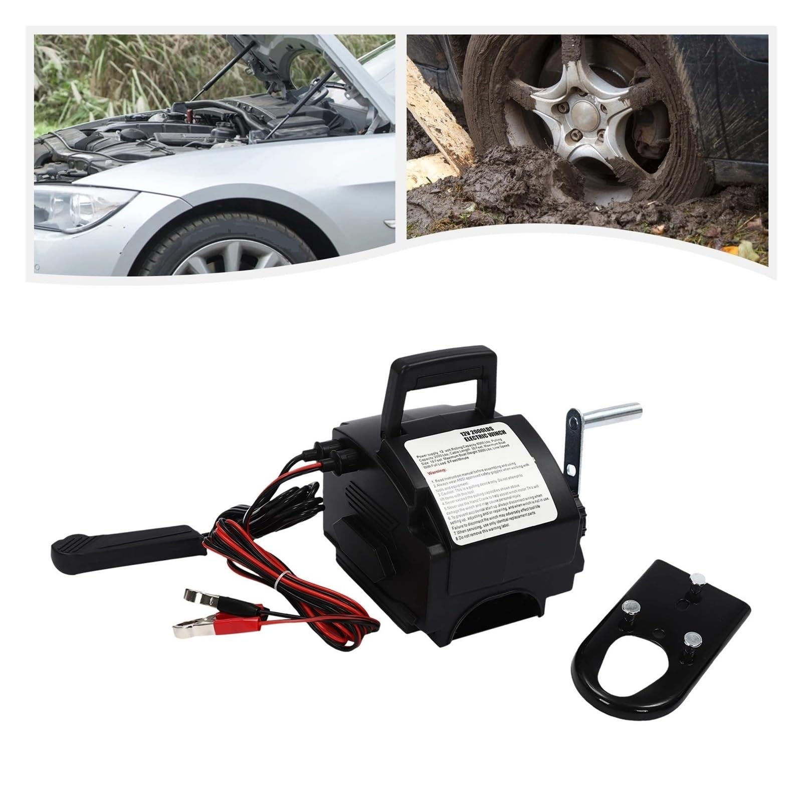 Wciągarka Elektryczna 12 V DC Mocna Linowa, Tryby Sterowania Przewodowego/ręcznego Holowanie, Z Pilotem Na Koło Pasowe Łodzi Wciągnik elektryczny Elektryczna Wciągarka