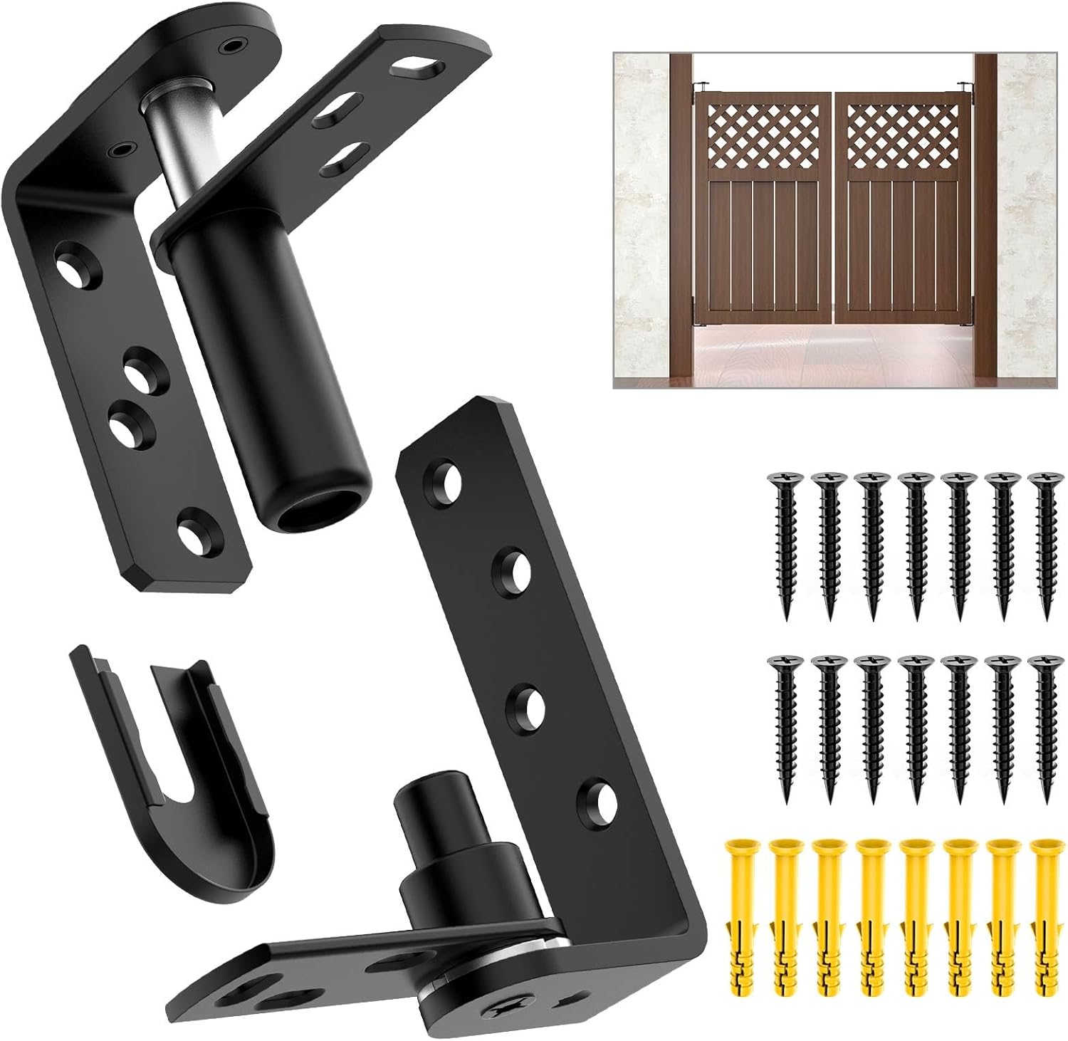 Dual Swing Saloon Door Hinges, Self Closing Cafe Door Hinge Features for Bar, Counter, and Kitchen - 304 Stainless Steel Waterproof Practical (1, Large)