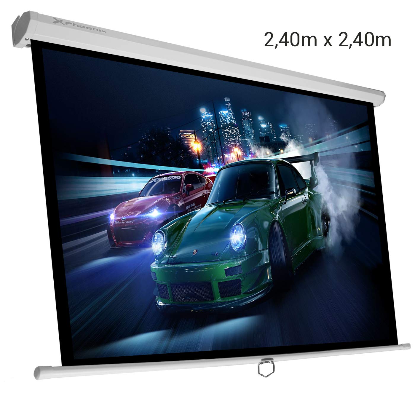 Pantalla de proyeccion Phoenix Manual 135" Modelo 240 x 240 cm