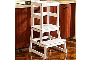 SDAIDI Kids Kitchen Step Stool with Safety Rail